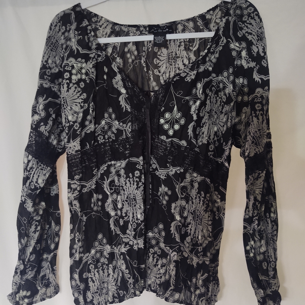 Black Pattern Blouse